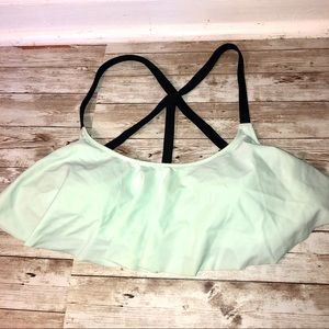 Pink Victoria’s Secret teal w/ black bikini top